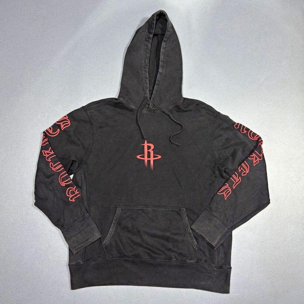 Tailgate AE NBA Houston Rockets Hoodie Sweatshirt Men XL Black Sleeve Print